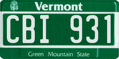 VT license plate CBI931