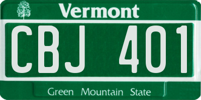 VT license plate CBJ401