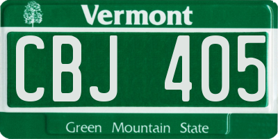 VT license plate CBJ405