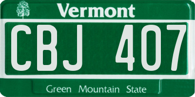 VT license plate CBJ407