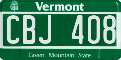 VT license plate CBJ408