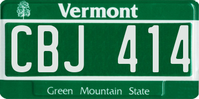 VT license plate CBJ414