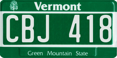 VT license plate CBJ418