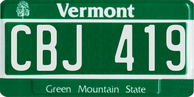 VT license plate CBJ419