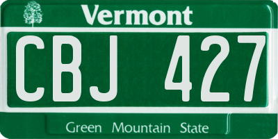 VT license plate CBJ427