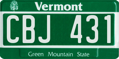 VT license plate CBJ431