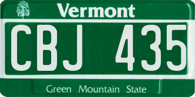 VT license plate CBJ435