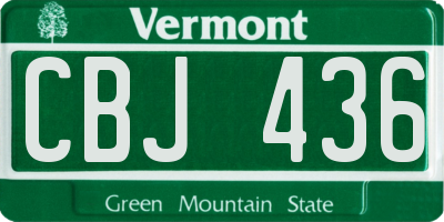 VT license plate CBJ436