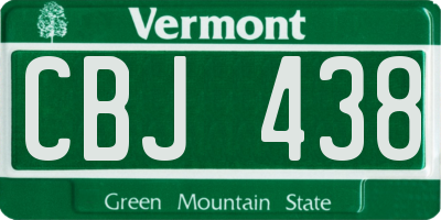 VT license plate CBJ438