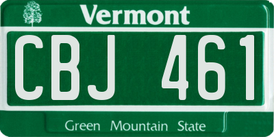 VT license plate CBJ461
