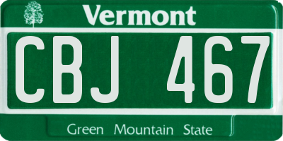 VT license plate CBJ467