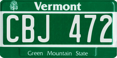 VT license plate CBJ472