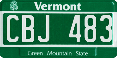 VT license plate CBJ483
