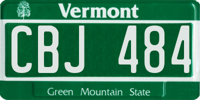 VT license plate CBJ484