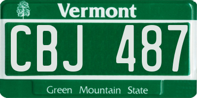 VT license plate CBJ487