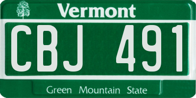 VT license plate CBJ491