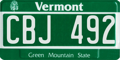 VT license plate CBJ492