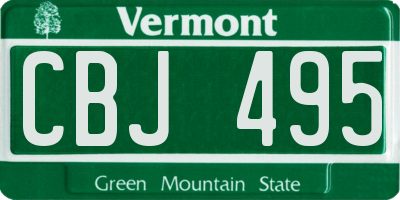 VT license plate CBJ495