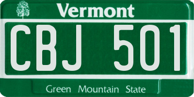 VT license plate CBJ501