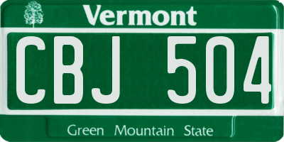 VT license plate CBJ504