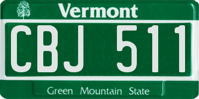 VT license plate CBJ511