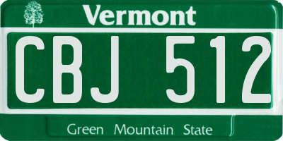 VT license plate CBJ512