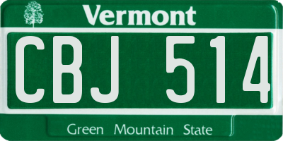 VT license plate CBJ514