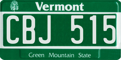 VT license plate CBJ515