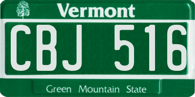 VT license plate CBJ516