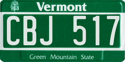 VT license plate CBJ517