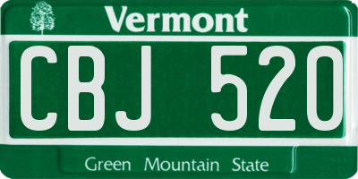 VT license plate CBJ520
