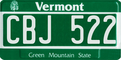 VT license plate CBJ522