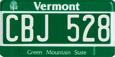 VT license plate CBJ528