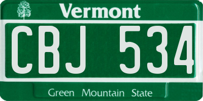 VT license plate CBJ534