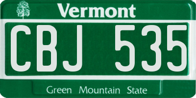 VT license plate CBJ535