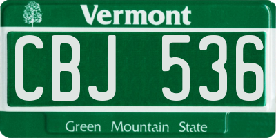 VT license plate CBJ536