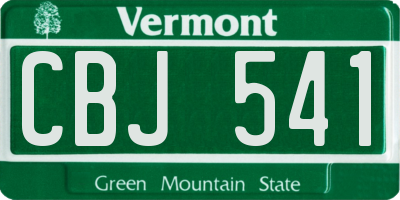 VT license plate CBJ541