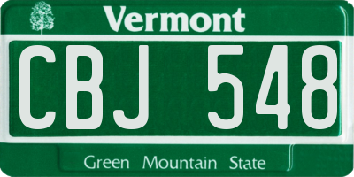 VT license plate CBJ548