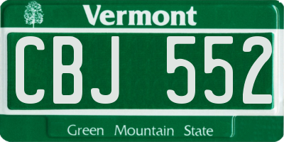 VT license plate CBJ552
