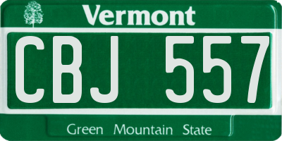 VT license plate CBJ557