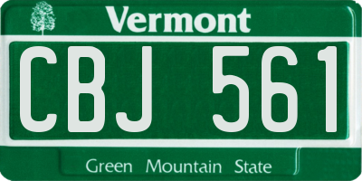 VT license plate CBJ561