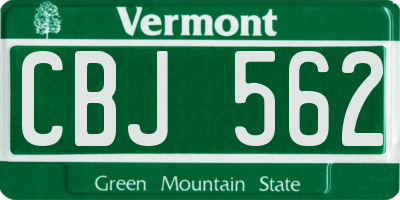 VT license plate CBJ562