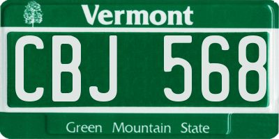 VT license plate CBJ568
