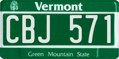 VT license plate CBJ571
