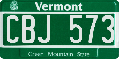 VT license plate CBJ573