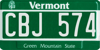 VT license plate CBJ574