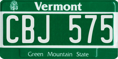 VT license plate CBJ575