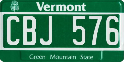 VT license plate CBJ576