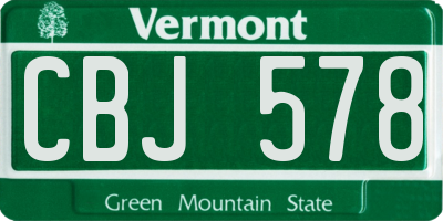 VT license plate CBJ578