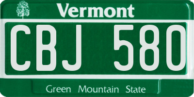 VT license plate CBJ580